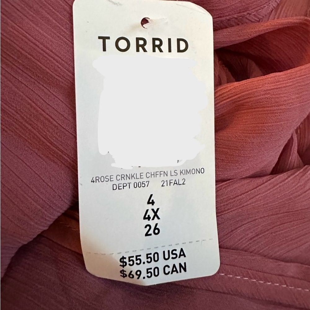 NWT- Torrid Sheer Kimono Size: 4 - Picture 5 of 8